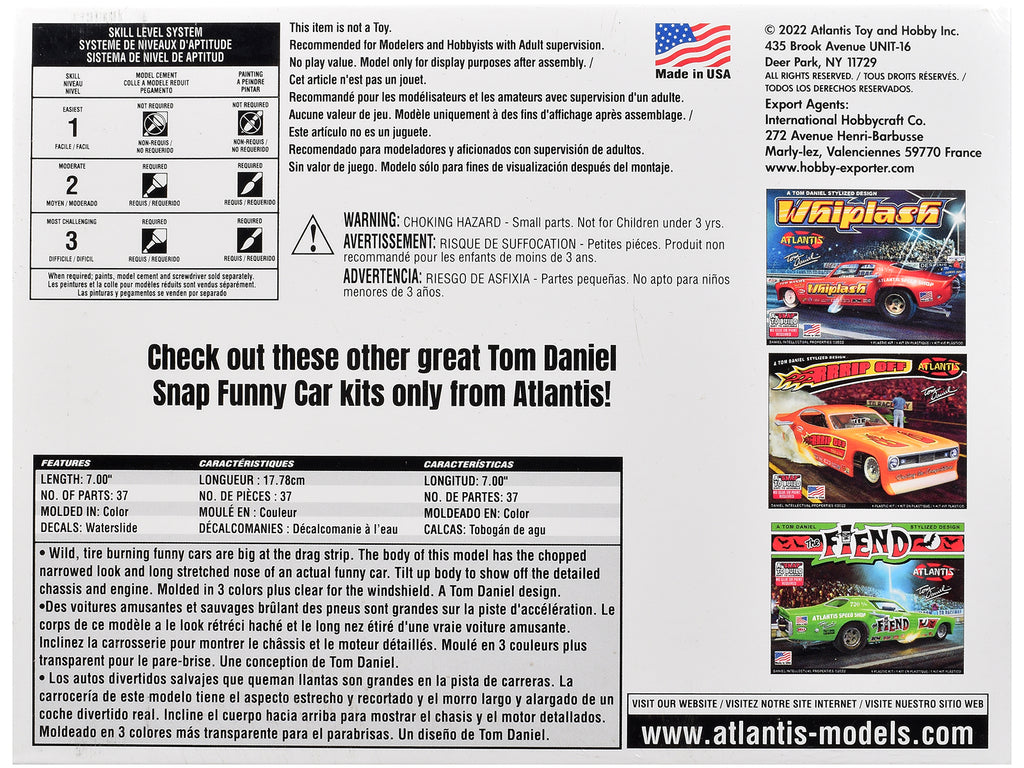 Model Kit Tom Daniel's 'FAKE OUT!' Classic Funny Car (Snap-to-Build) 1/32 Scale Model by Atlantis