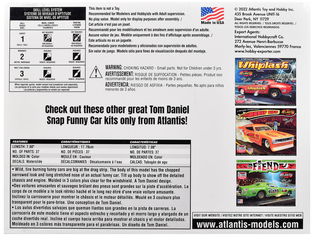 Model Kit Tom Daniel's 'FAKE OUT!' Classic Funny Car (Snap-to-Build) 1/32 Scale Model by Atlantis