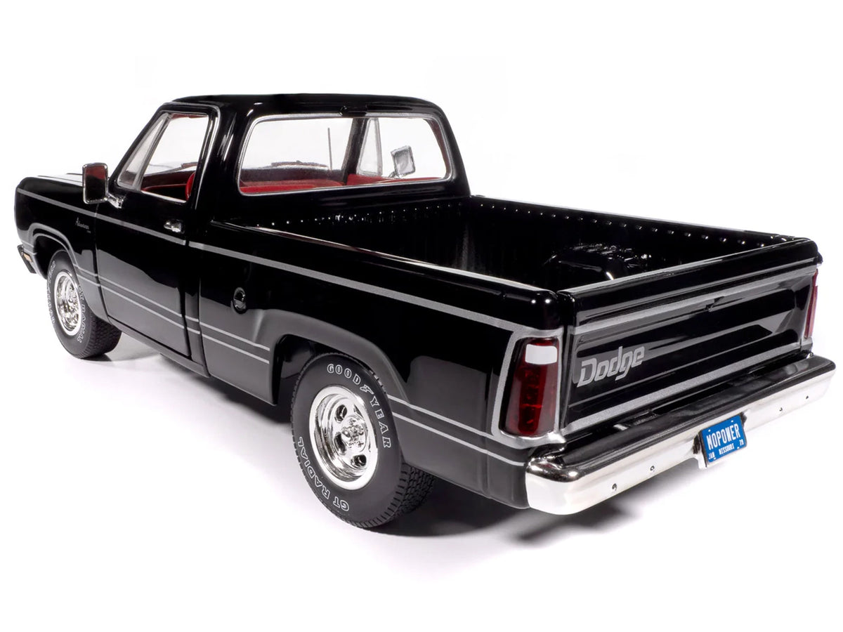 1979 Dodge Adventurer Sweptline Pickup Truck Black with Red Interior 'American Muscle' Series 1/18 Diecast Model Car by Auto World