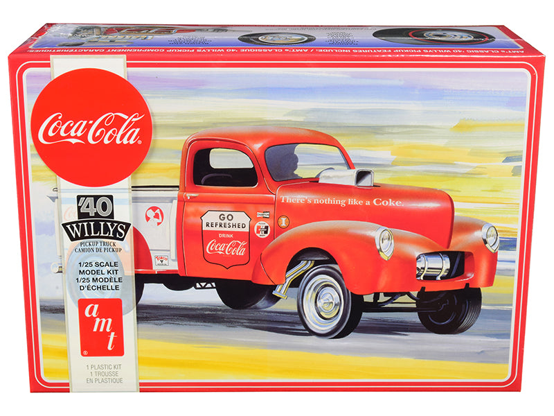 Skill 3 Model Kit 1940 Willys Gasser Pickup Truck 'Coca-Cola' 1/25 Scale Model by AMT