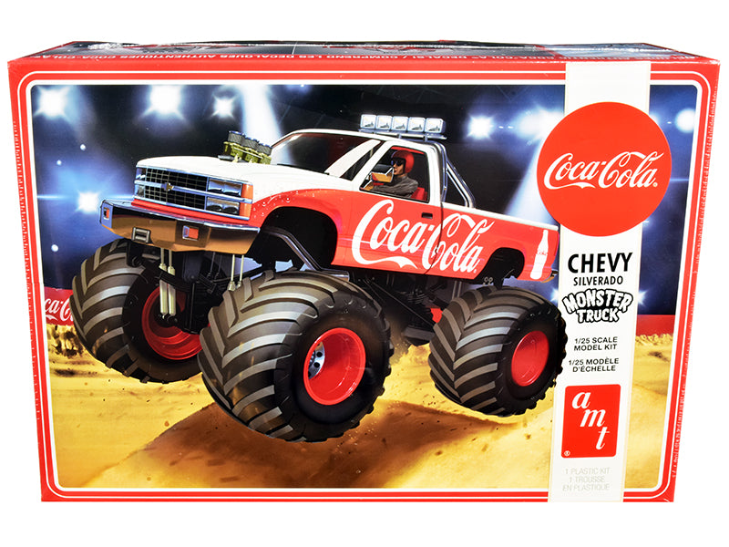 Skill 2 Model Kit Chevrolet Silverado Monster Truck 'Coca-Cola' 1/25 Scale Model by AMT