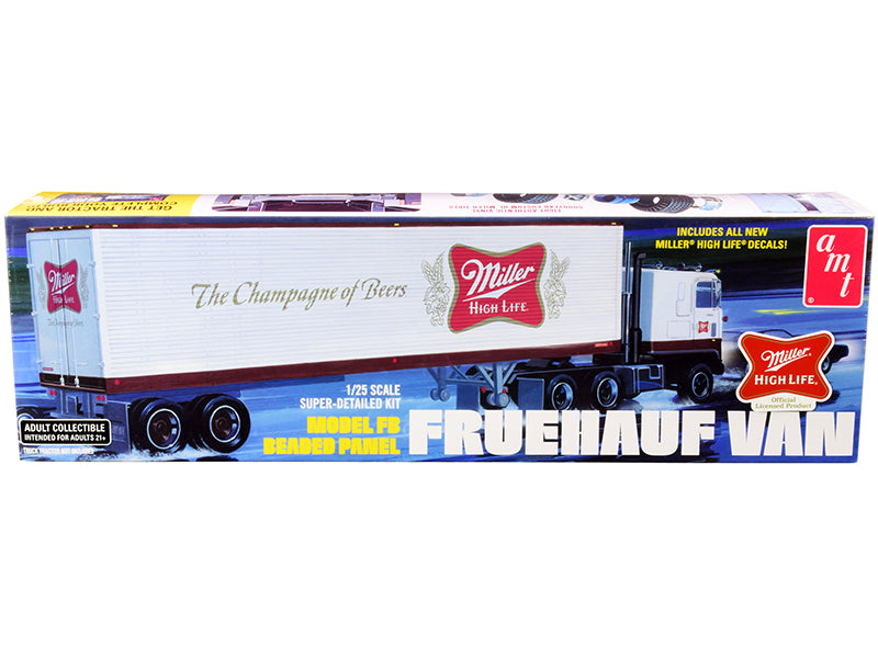 Skill 3 Model Kit Fruehauf FB Beaded Panel Van Trailer 'Miller' 1/25 Scale Model by AMT