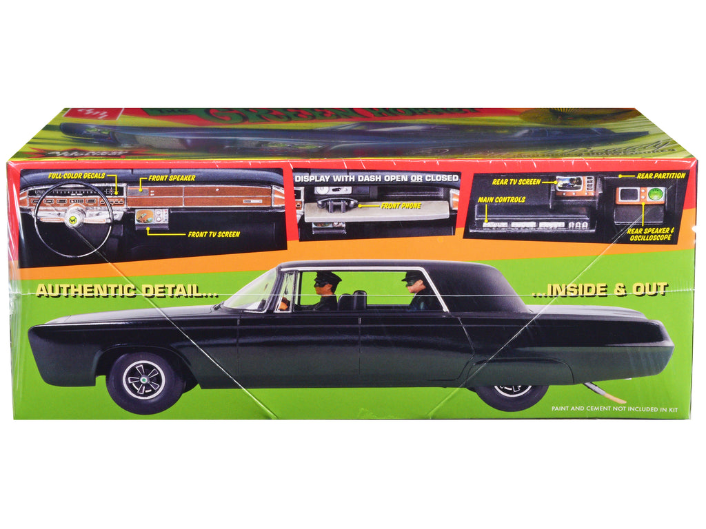 Skill 2 Model Kit Black Beauty 'The Green Hornet' (1966–1967) TV Series with Green Hornet and Kato Figures 1/25 Scale Model by AMT