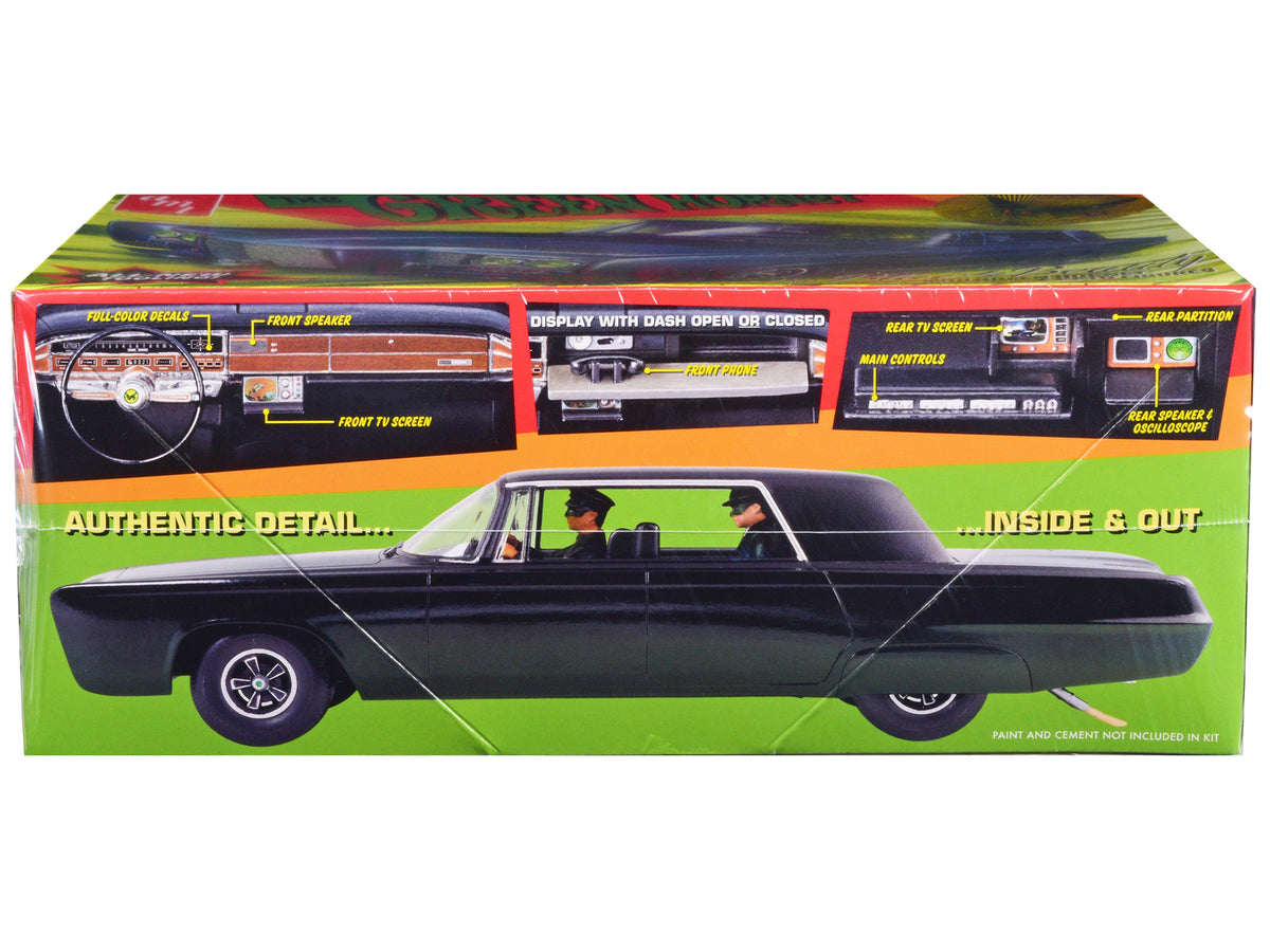 Skill 2 Model Kit Black Beauty 'The Green Hornet' (1966–1967) TV Series with Green Hornet and Kato Figures 1/25 Scale Model by AMT