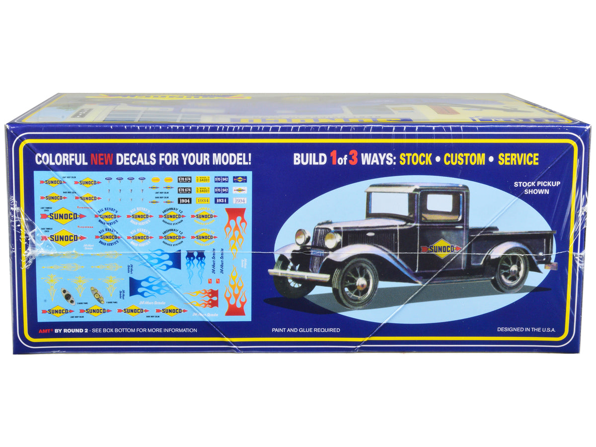 Skill 2 Model Kit 1934 Ford Pickup Truck 'Sunoco' 3 in 1 Kit 1/25 Scale Model by AMT