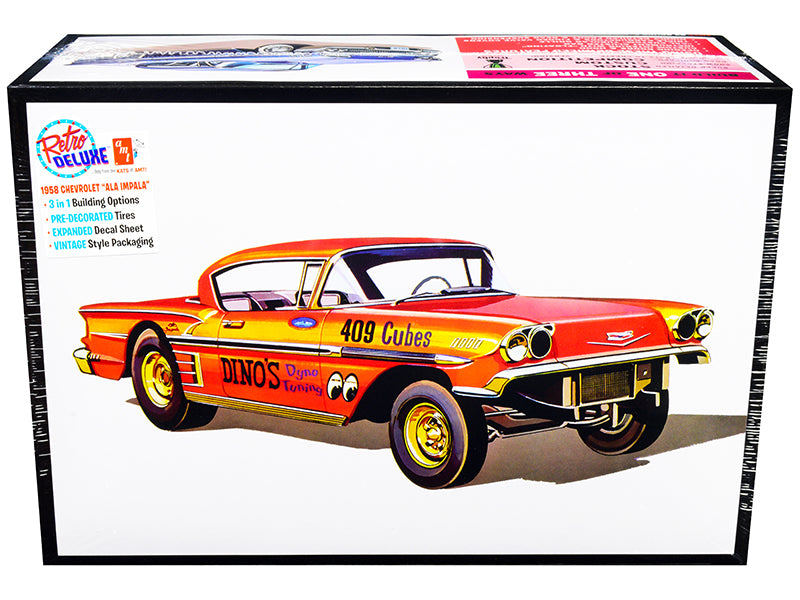 Skill 2 Model Kit 1958 Chevrolet Impala 'Ala-Impala' 3-in-1 Kit 1/25 Scale Model by AMT