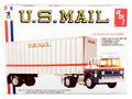 Skill 3 Model Kit Ford C900 Truck Tractor with Trailer 'U.S. Mail' 1/25 Scale Model by AMT