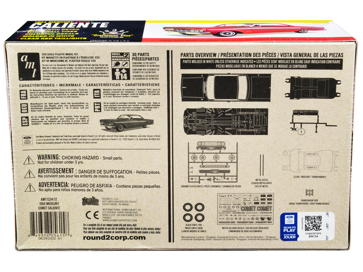 Skill 2 Model Kit 1964 Mercury Comet Caliente 'Craftsman Plus' Series 1/25 Scale Model by AMT