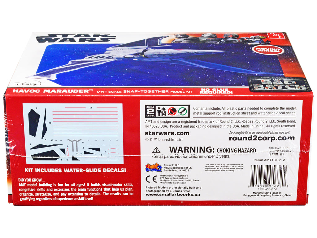 Skill 2 Model Kit Havoc Marauder Space Ship 'Star Wars: The Bad Batch' (2021-Current) TV Series 1/144 Scale Model by AMT