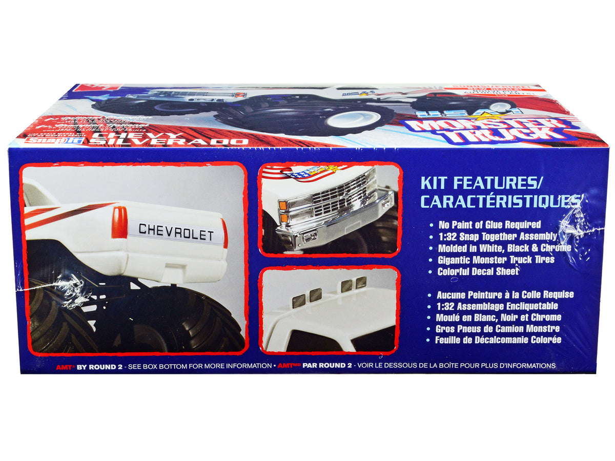 Skill 1 Snap Model Kit Chevrolet Silverado 'USA-1' Monster Truck 1/32 Scale Model by AMT