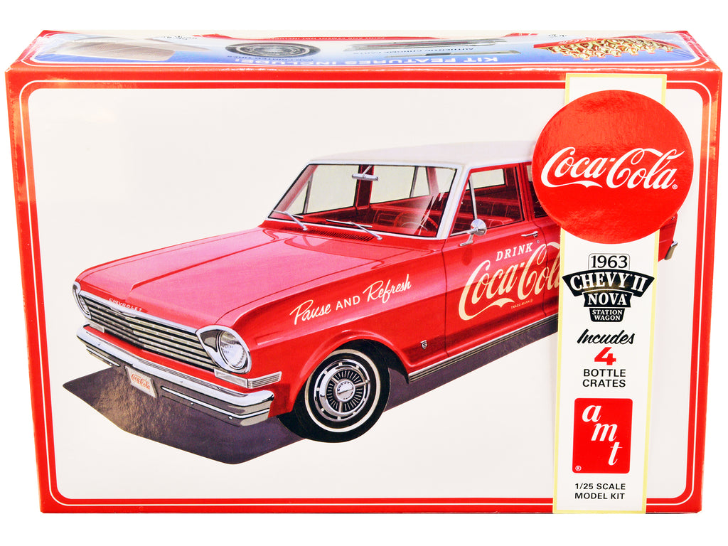 Skill 3 Model Kit 1963 Chevrolet II Nova Wagon 'Coca-Cola' 1/25 Scale Model by AMT