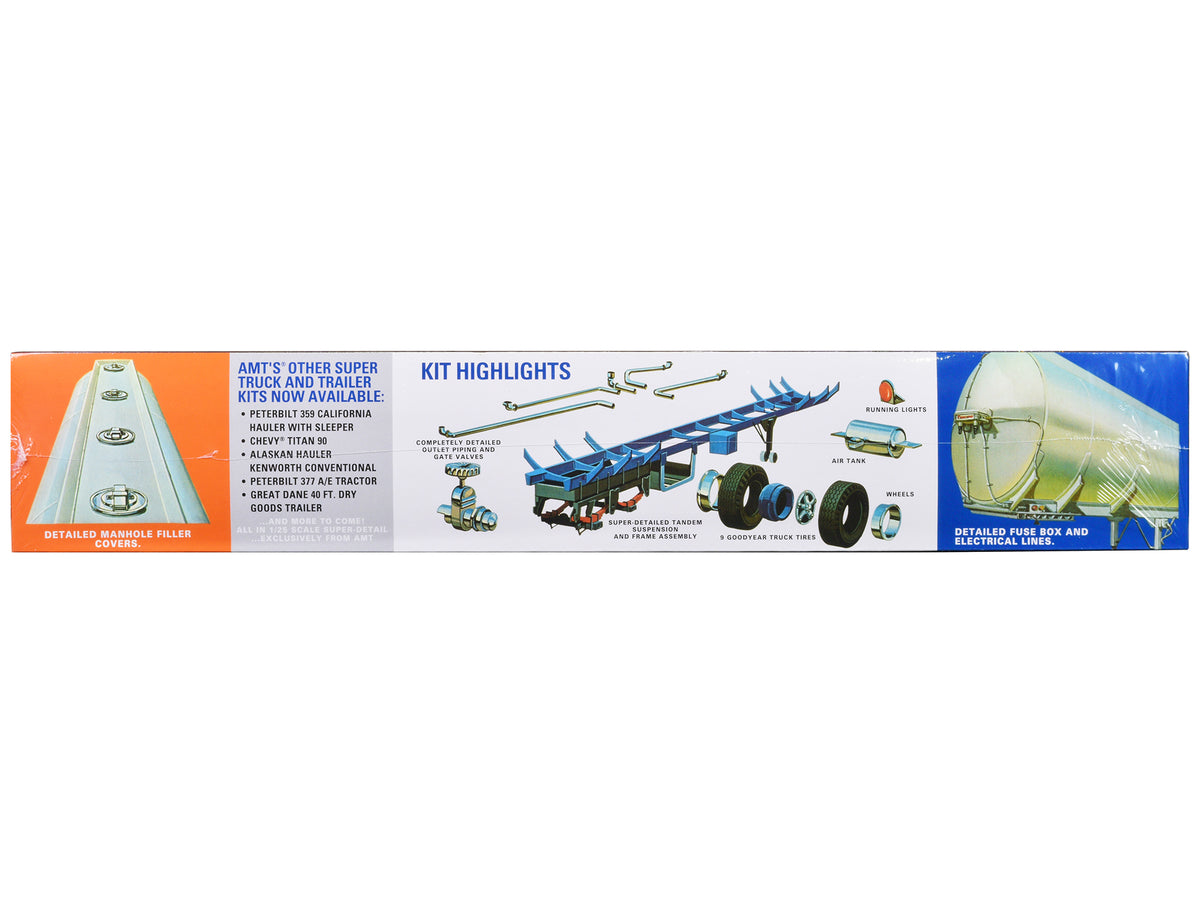 Skill 3 Model Kit Fruehauf Tanker Trailer 'Gulf Oil' 1/25 Scale Model by AMT