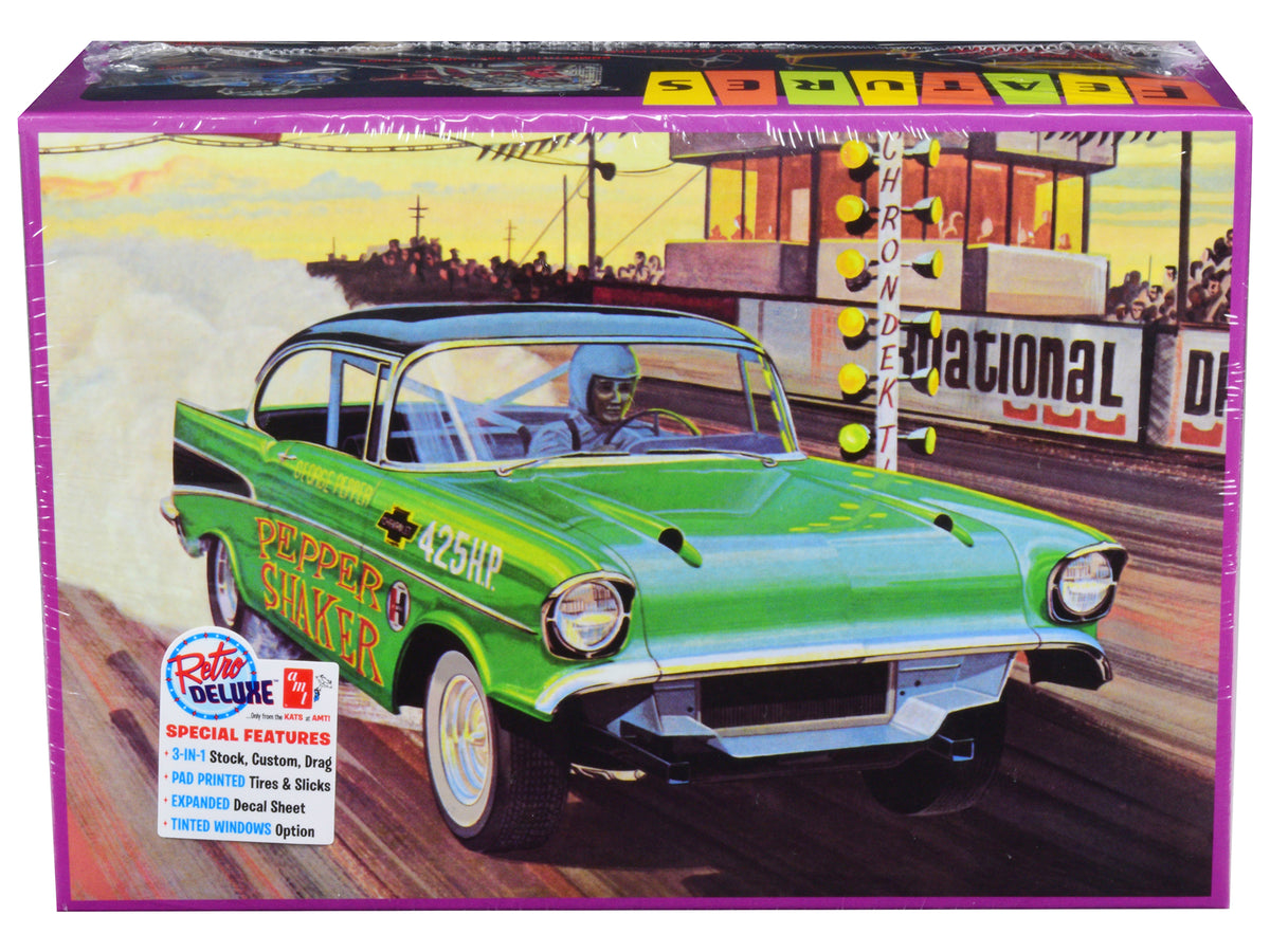 Skill 2 Model Kit 1957 Chevrolet Bel Air 'Pepper Shaker' 3 in 1 Kit 1/25 Scale Model by AMT
