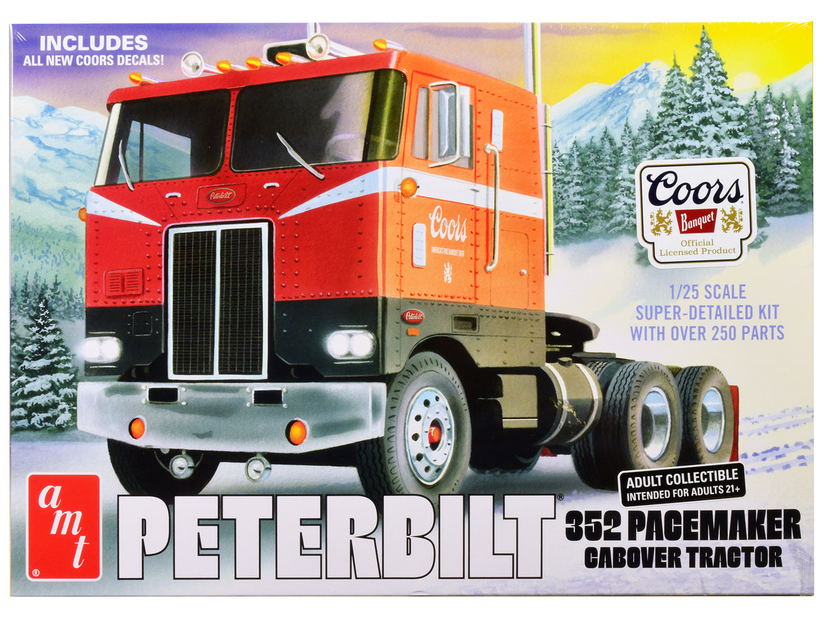 Skill 3 Model Kit Peterbilt 352 Pacemaker Cabover Tractor 'Coors' 1/25 Scale Model by AMT