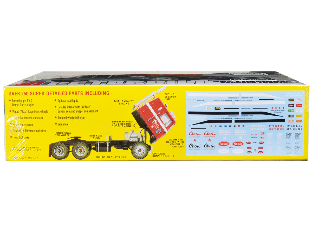 Skill 3 Model Kit Peterbilt 352 Pacemaker Cabover Tractor 'Coors' 1/25 Scale Model by AMT