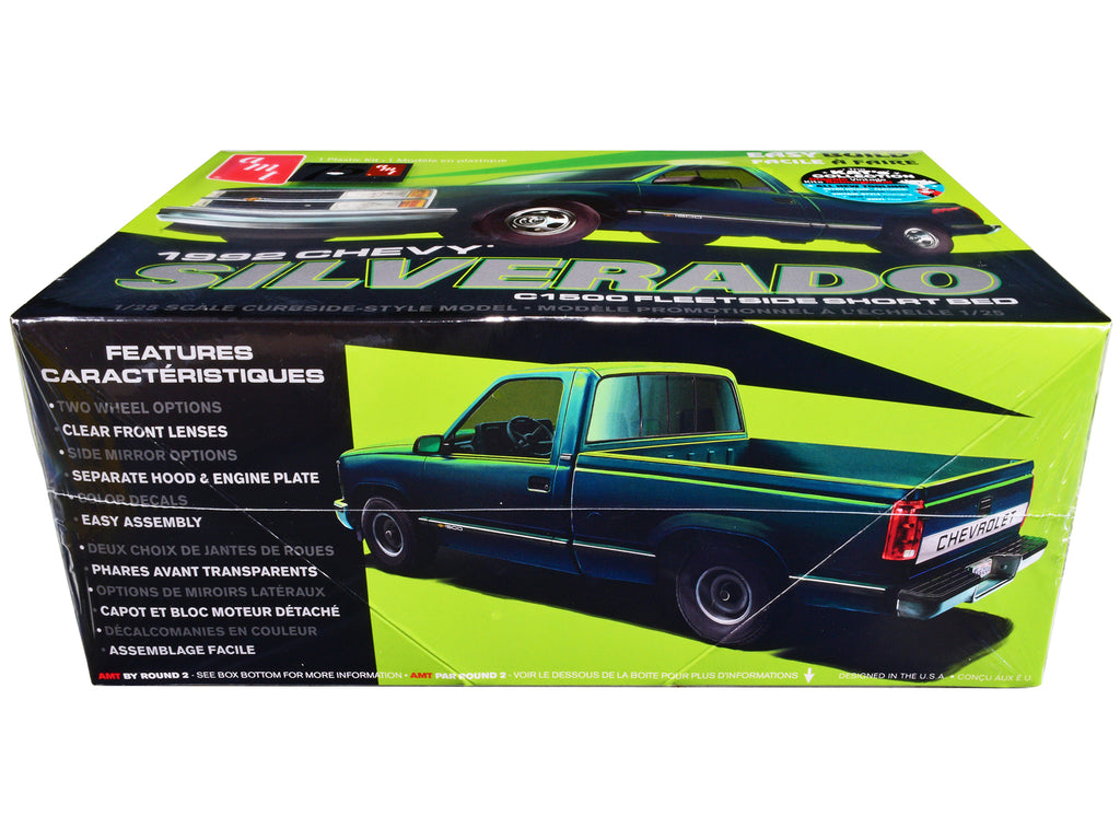 Skill 2 Model Kit 1992 Chevrolet Silverado C1500 Fleetside Short Bed Pickup Truck 'Easy Build' 1/25 Scale Model by AMT