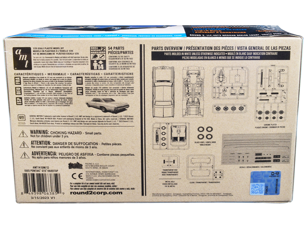 Skill 2 Model Kit 1965 Pontiac GTO Hardtop 'Craftsman Plus' Series 1/25 Scale Model by AMT