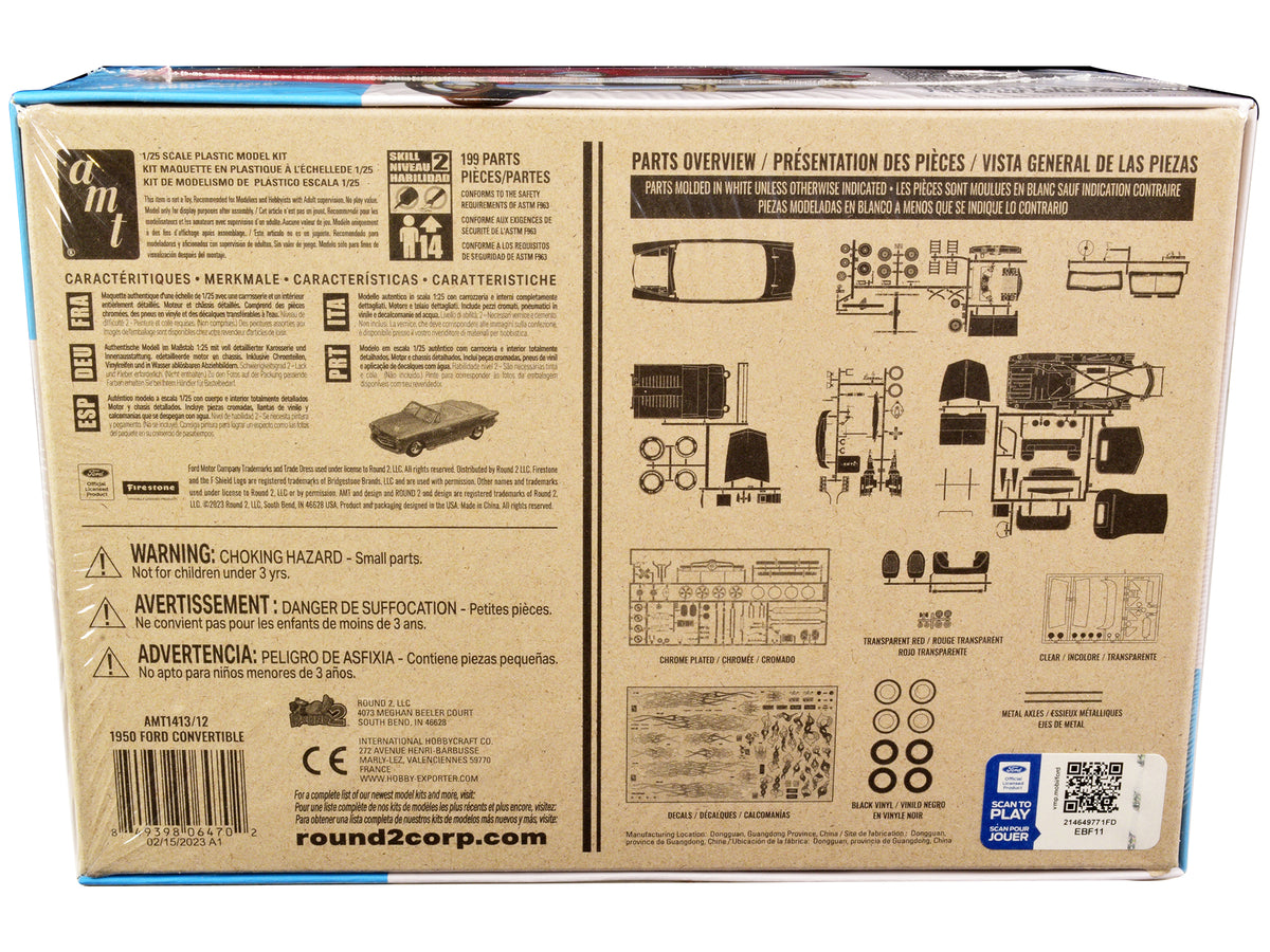 Skill 2 Model Kit 1950 Ford Convertible 'Street Rods' 3-in-1 Kit 1/25 Scale Model by AMT