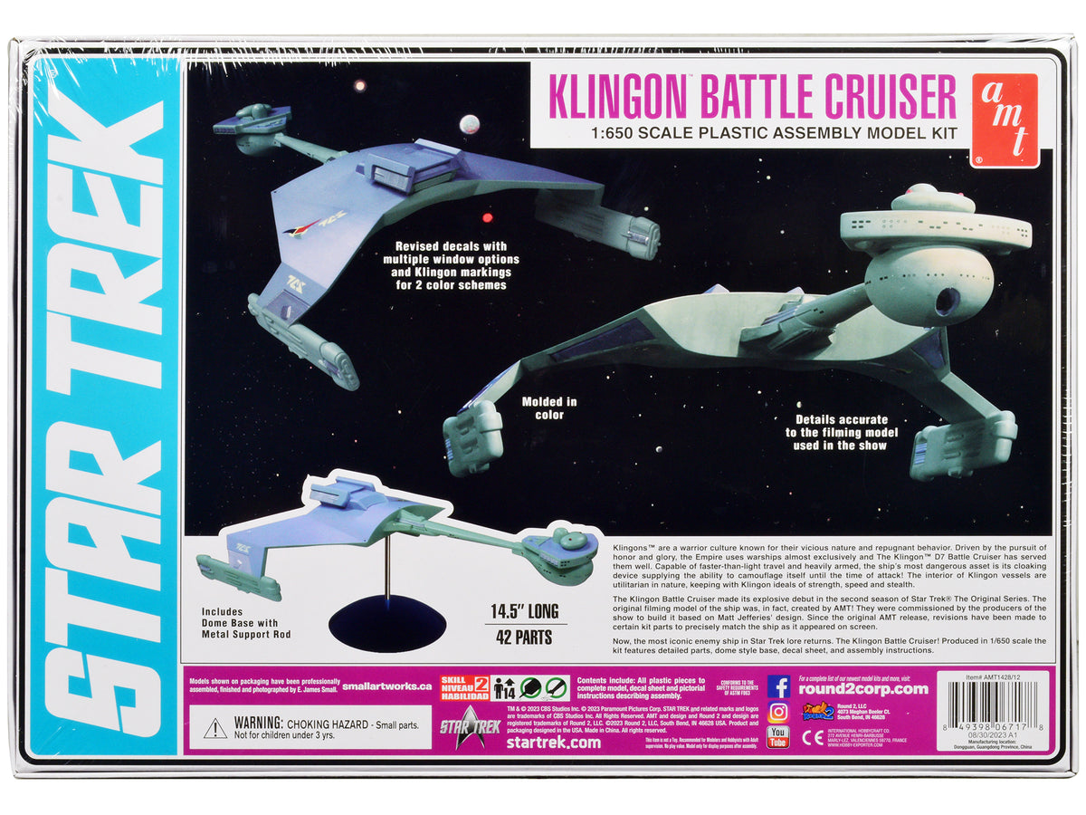 Skill 2 Model Kit 'Klingon Warrior Empire' Alien Battle Cruiser 'Star Trek' (1966-1969) TV Series 1/650 Scale Model by AMT