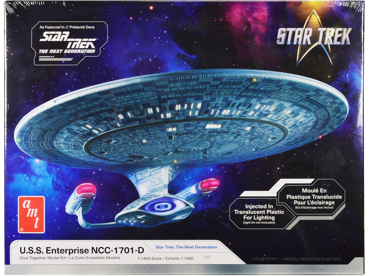 Skill 2 Model Kit U.S.S. Enterprise NCC-1701-D Space Ship 'Star Trek: The Next Generation' (1987-1994) TV Series 1/1400 Scale Model by AMT