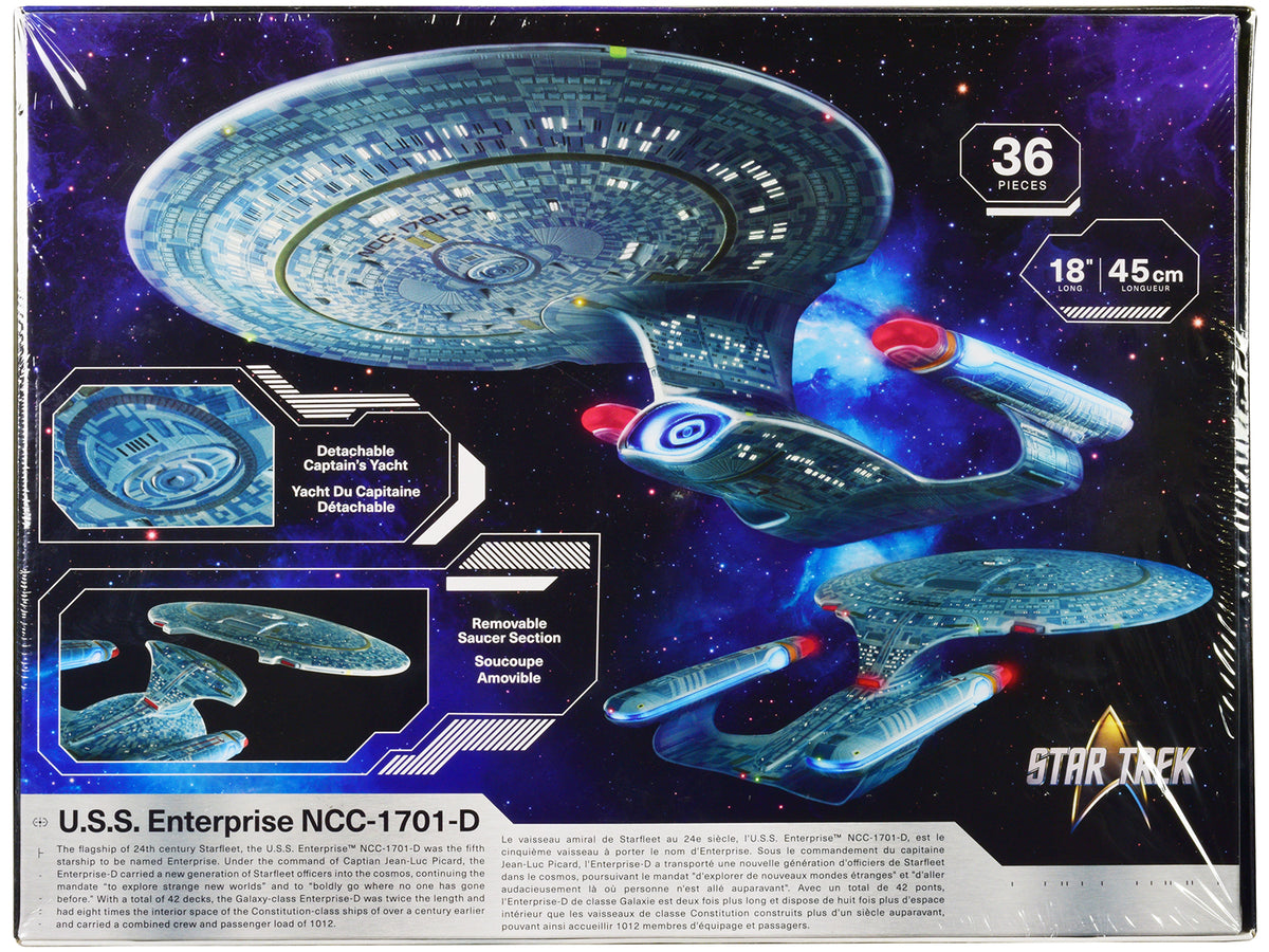 Skill 2 Model Kit U.S.S. Enterprise NCC-1701-D Space Ship 'Star Trek: The Next Generation' (1987-1994) TV Series 1/1400 Scale Model by AMT