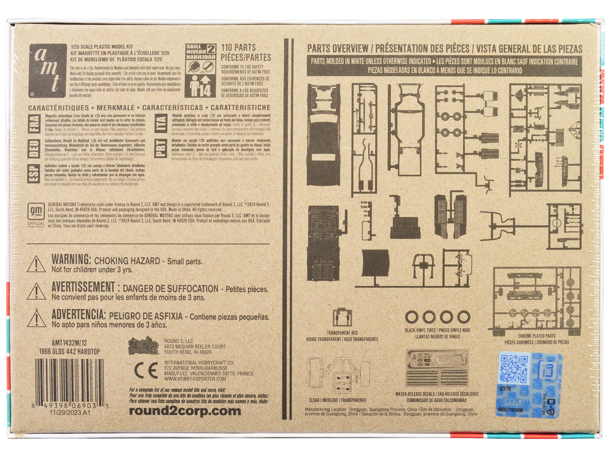 Skill 2 Model Kit 1966 Oldsmobile 442 W-30 Hardtop 1/25 Scale Model by AMT