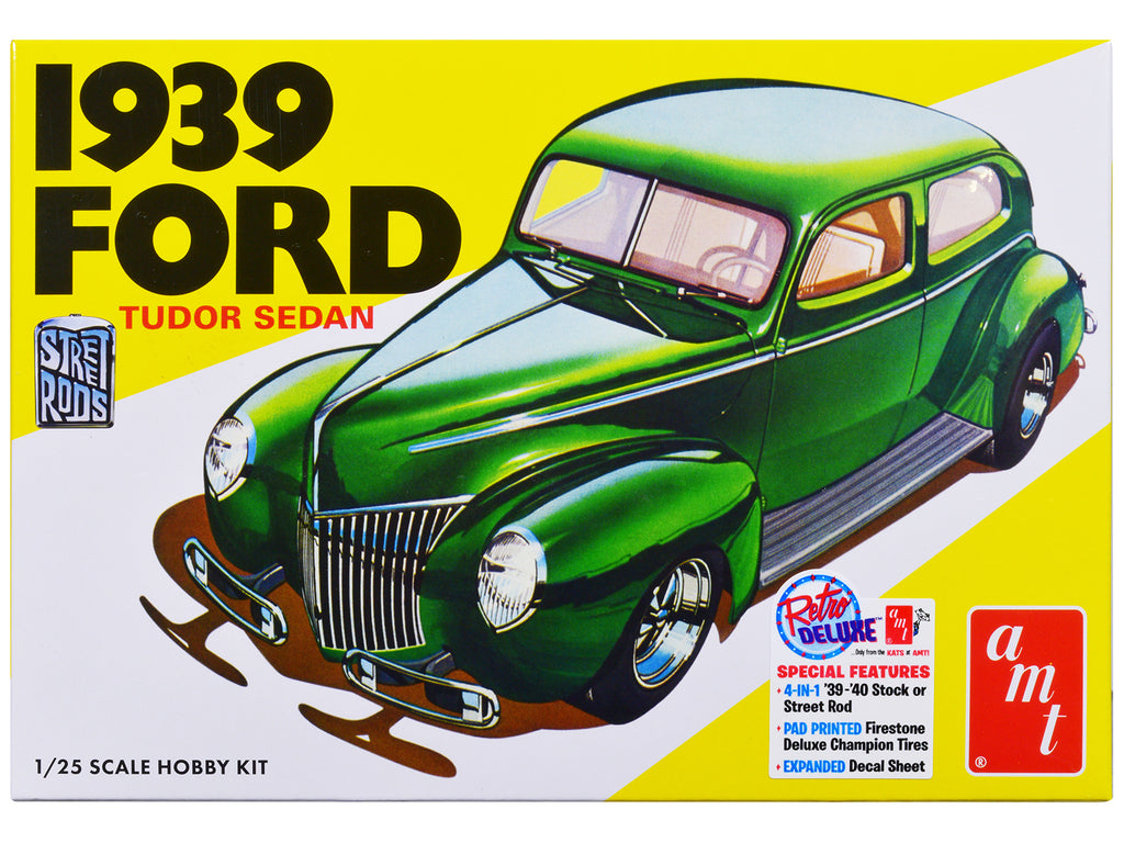 Skill 2 Model Kit 1939 Ford Tudor Sedan 'Street Rod' Series 1/25 Scale Model by AMT