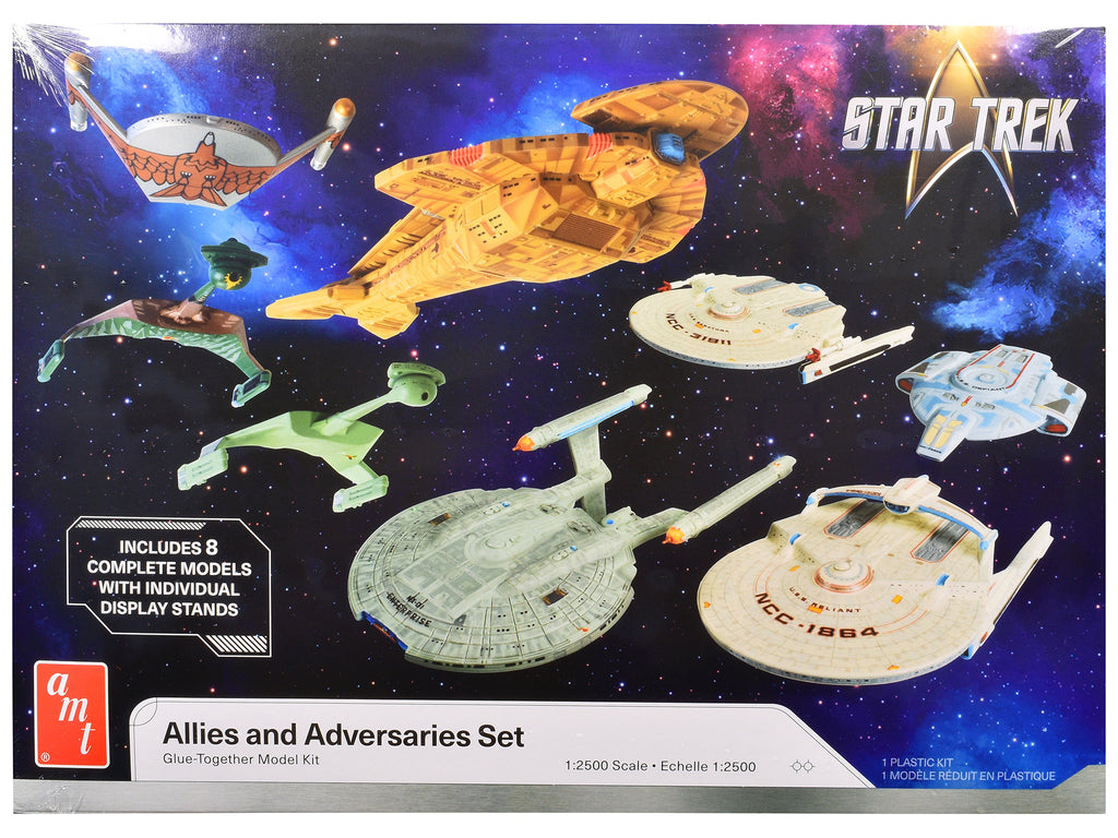 Skill 2 Model Kit Allies and Adversaries Space Ship Set 'Star Trek' Franchise 1/2500 Scale Model by AMT