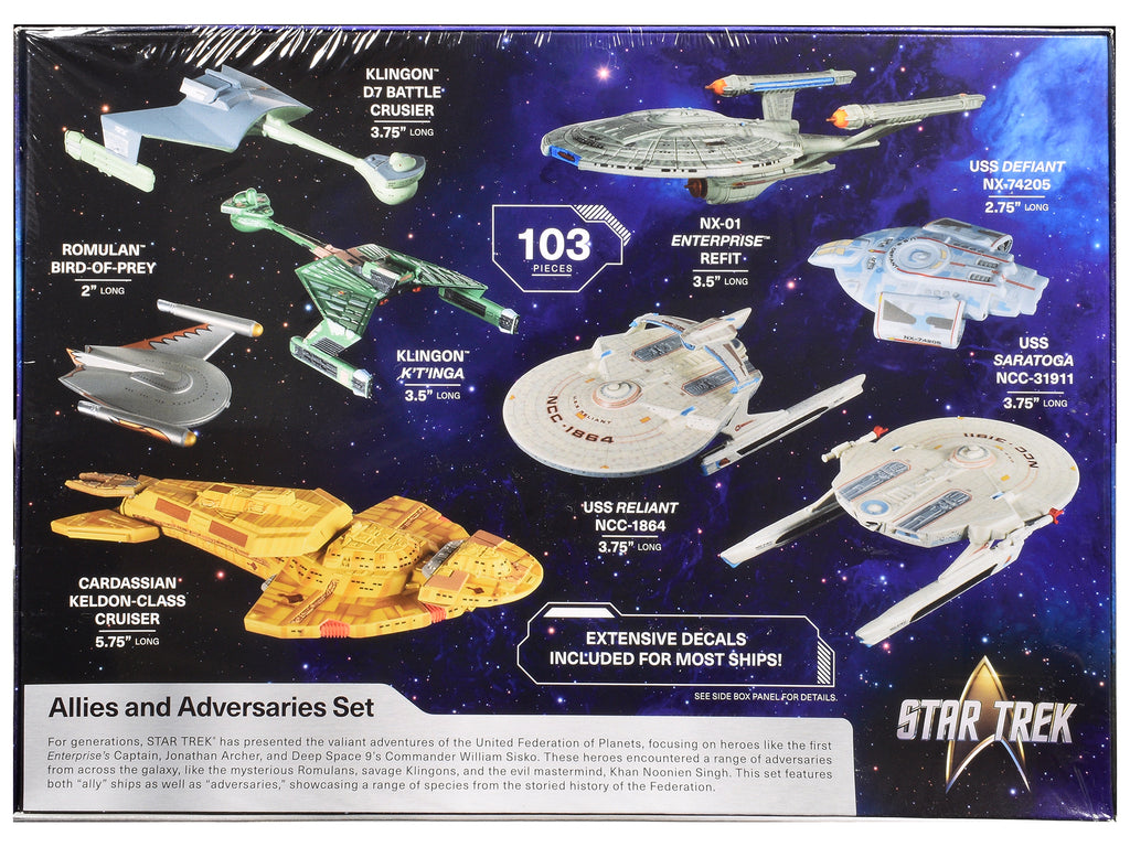 Skill 2 Model Kit Allies and Adversaries Space Ship Set 'Star Trek' Franchise 1/2500 Scale Model by AMT