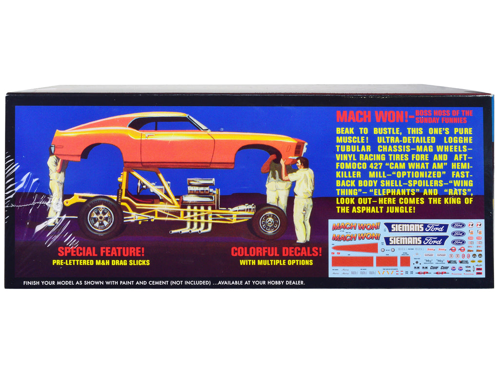 Skill 3 Model Kit 1970 Ford Mustang Funny Car 'Mach Won' 1/25 Scale Model by AMT