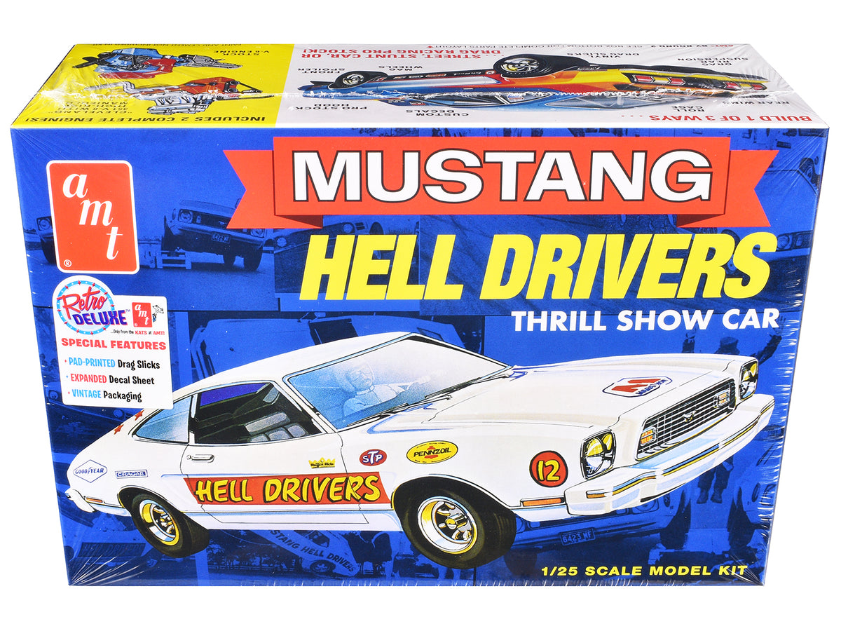 Skill 2 Model Kit 1977 Ford Mustang 'Hell Drivers' Thrill Show Car 1/25 Scale Model by AMT