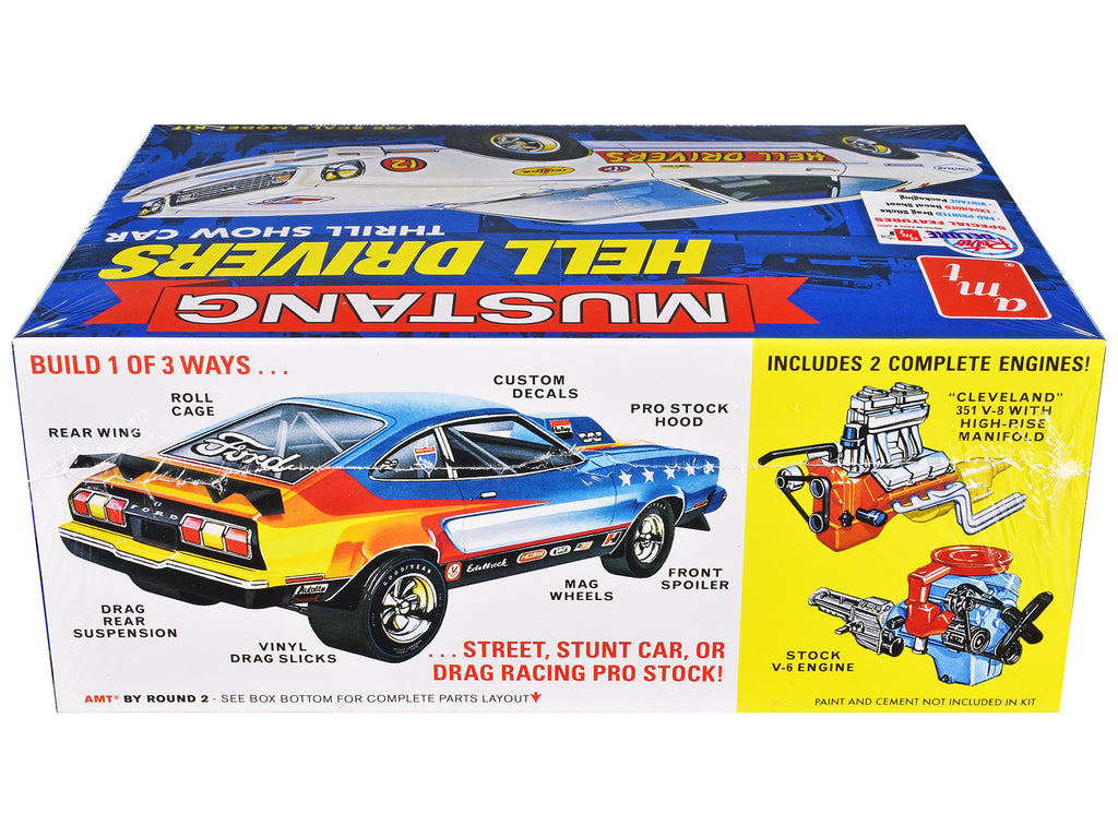 Skill 2 Model Kit 1977 Ford Mustang 'Hell Drivers' Thrill Show Car 1/25 Scale Model by AMT