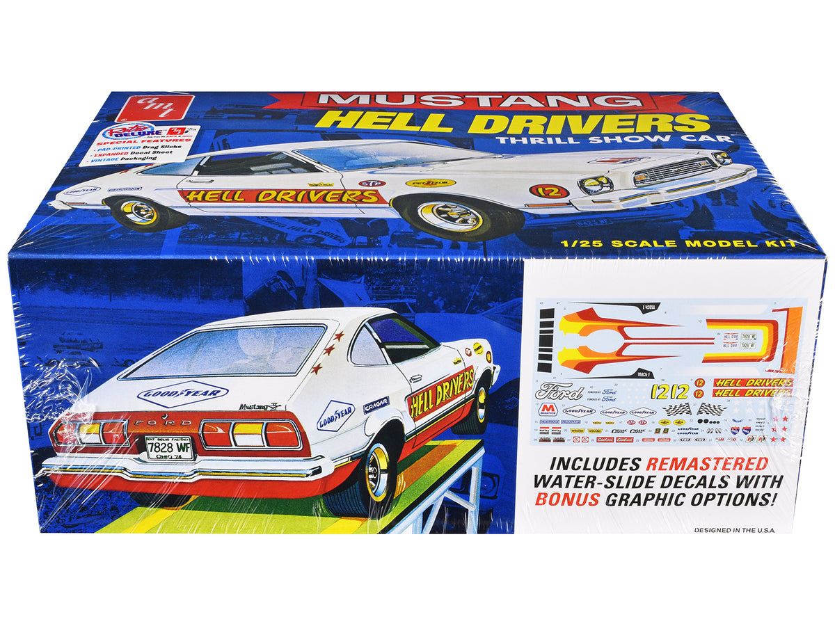 Skill 2 Model Kit 1977 Ford Mustang 'Hell Drivers' Thrill Show Car 1/25 Scale Model by AMT
