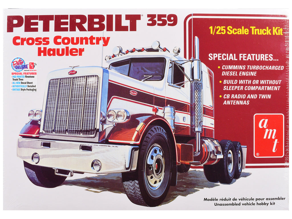 Skill 3 Model Kit Peterbilt 359 'Cross Country Hauler' 1/25 Scale Model by AMT