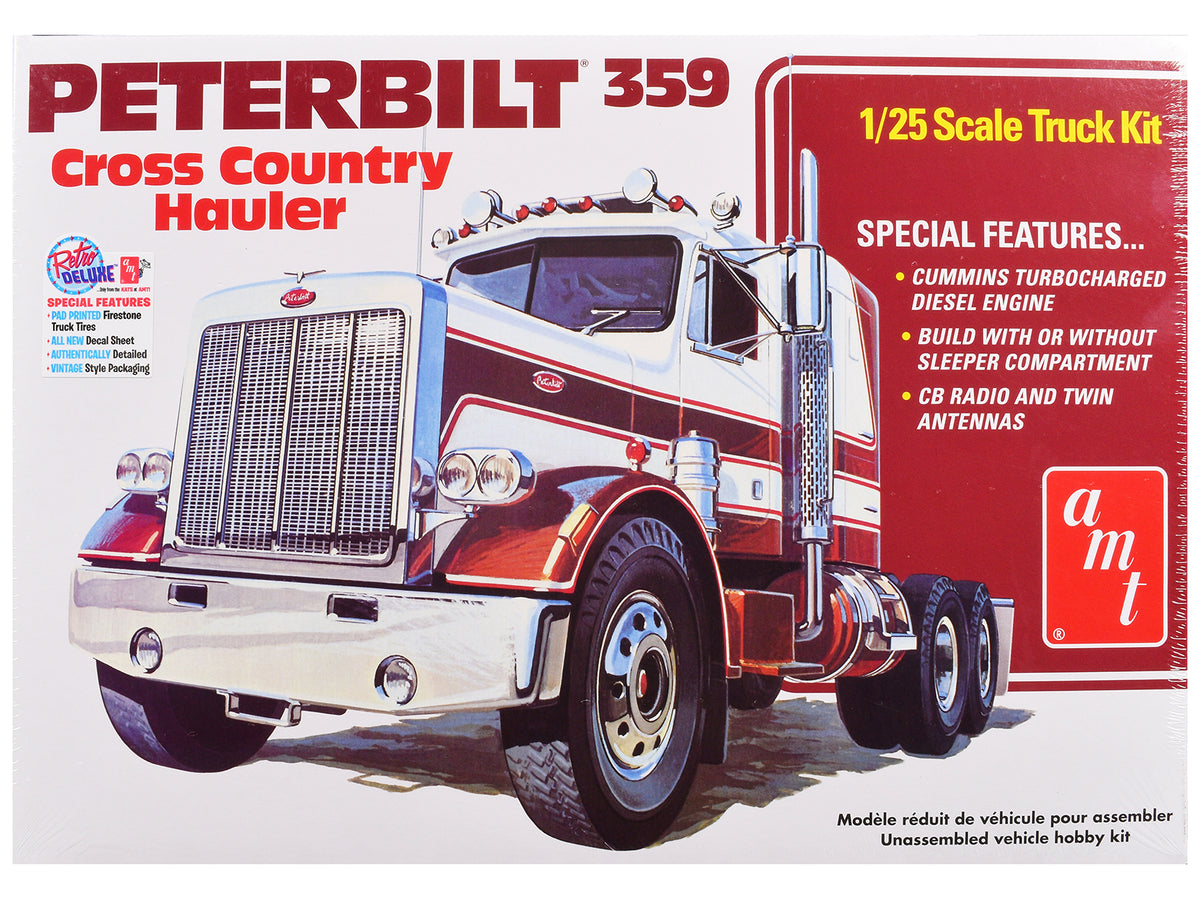 Skill 3 Model Kit Peterbilt 359 'Cross Country Hauler' 1/25 Scale Model by AMT