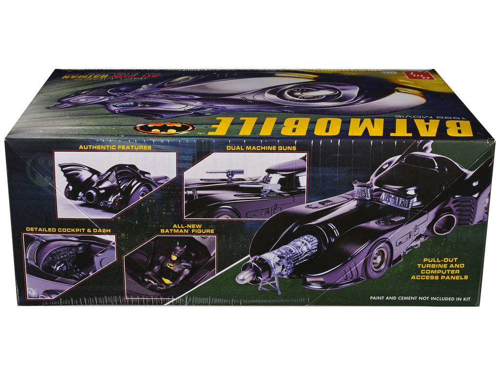 Skill 2 Model Kit Batmobile with Seated Batman Figure 'Batman' (1989) Movie 1/25 Scale Model by AMT