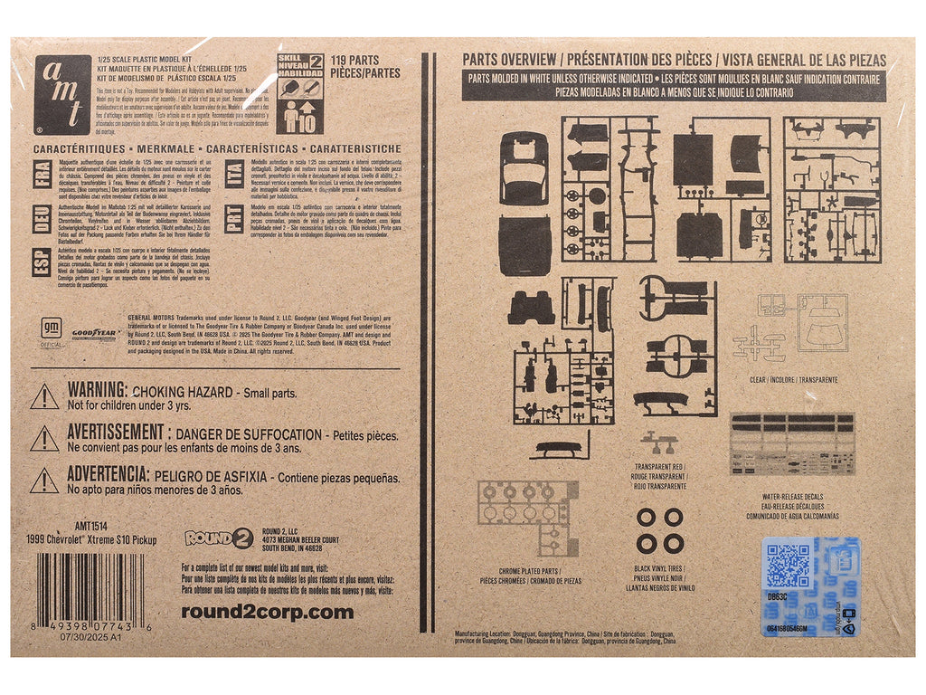 Skill 2 Model Kit 1999 Chevrolet S-10 Xtreme Pickup Truck 1/25 Scale Model by AMT