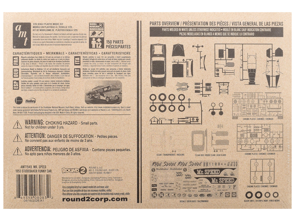 Skill 3 Model Kit 1953 Studebaker Funny Car 'Mr. Speed' 1/25 Scale Model by AMT