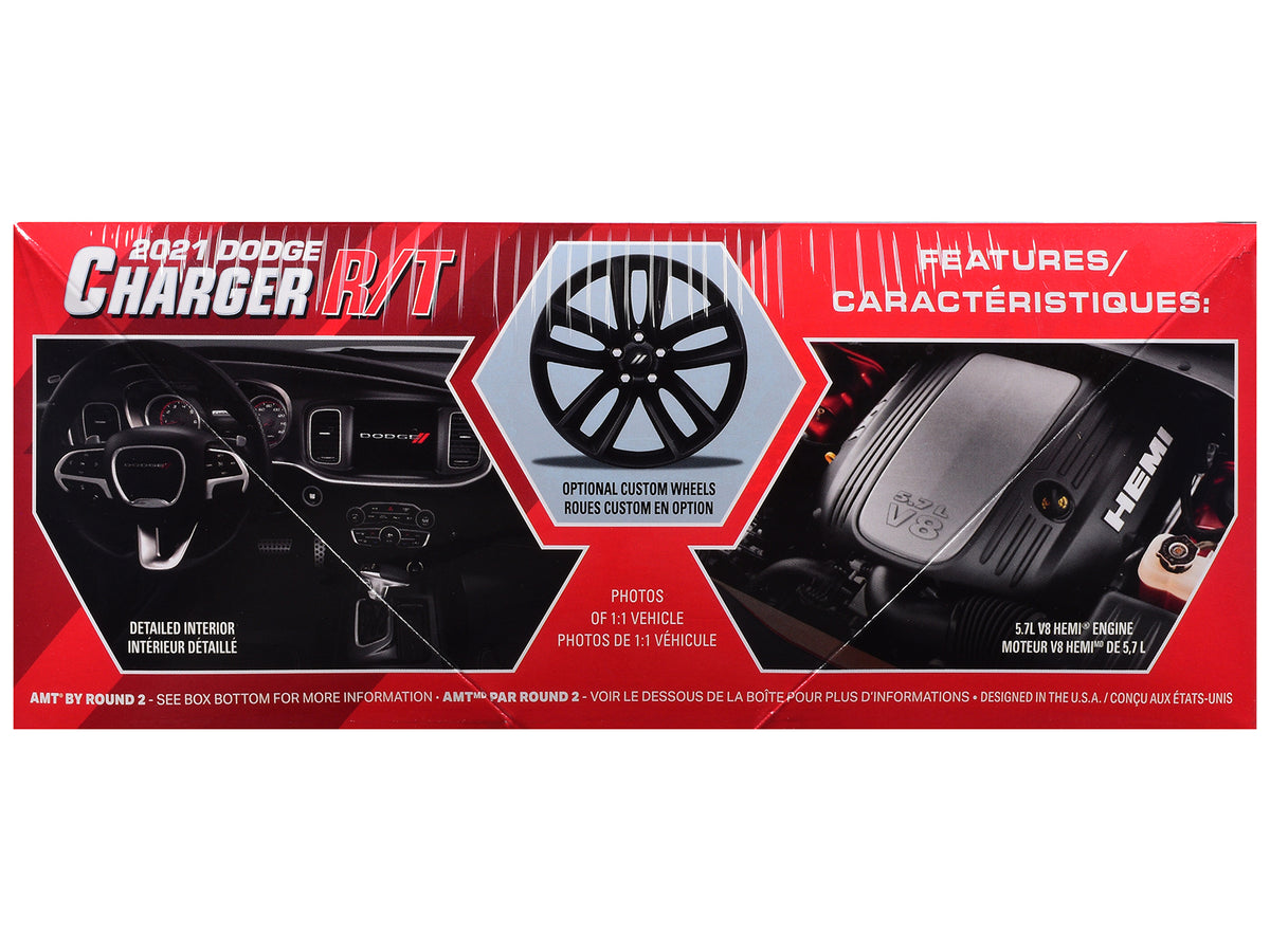 Skill 2 Model Kit 2021 Dodge Charger R/T 'America 250' 1/25 Scale Model by AMT