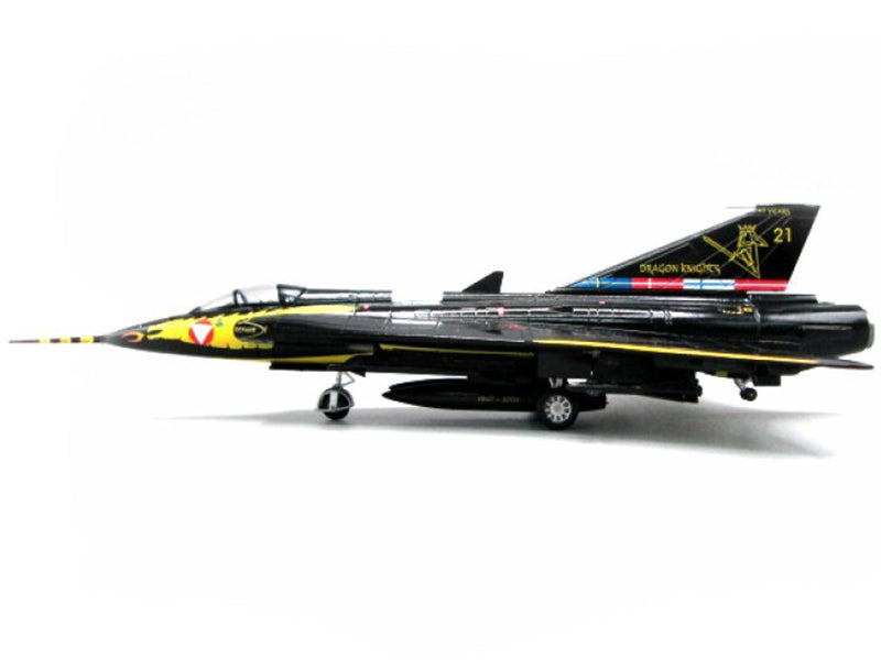Saab Draken Fighter Aircraft '21 Draken 45th Anniversary Dragon Knights Retirement Livery' (2005) Austrian Air Force 1/72 Diecast Model Airplane by Aviation 72