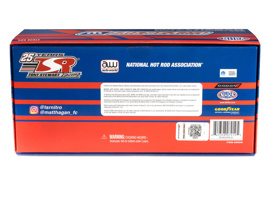 Dodge Charger NHRA Funny Car Matt Hagan 'MOPAR Direct Connection' (2025) Limited Edition 1/24 Diecast Model Car by Auto World