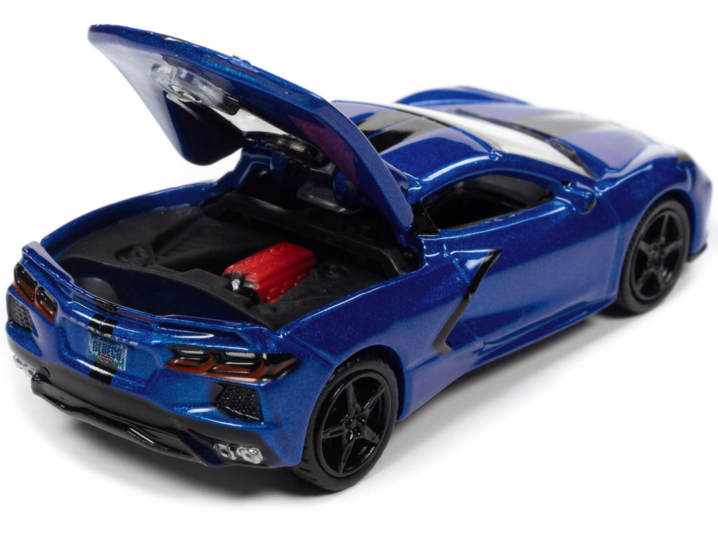 2020 Chevrolet Corvette Elkhart Lake Blue Metallic 'Sports Cars' Limited Edition 1/64 Diecast Model Car by Auto World