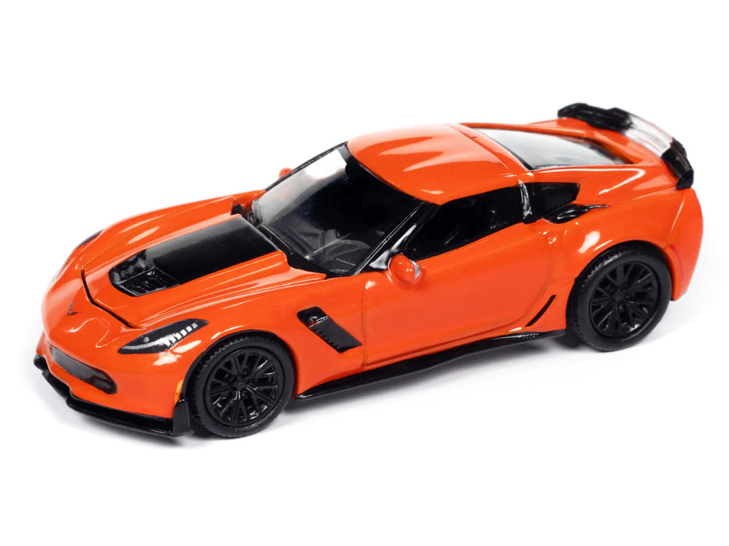 2019 Chevrolet Corvette Z06 Sebring Orange with Black Hood 'Sports Cars' Series 1/64 Diecast Model Car by Auto World