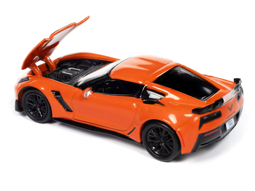 2019 Chevrolet Corvette Z06 Sebring Orange with Black Hood 'Sports Cars' Series 1/64 Diecast Model Car by Auto World
