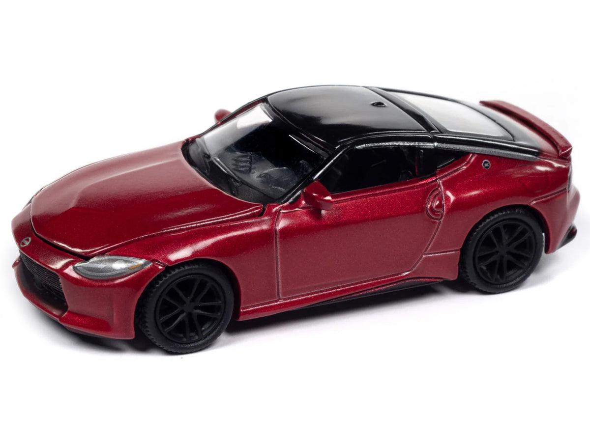 2023 Nissan Z Passion Red Metallic with Black Top 'Import Legends' Series 1/64 Diecast Model Car by Auto World