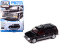 1989 Dodge Caravan Turbo Van Black with Red Stripes and Interior 'Mighty Minivans' Series 1/64 Diecast Model Car by Auto World