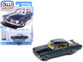 1965 Plymouth Barracuda Formula S Dark Blue Metallic with Silver Stripe 'Vintage Muscle' Series 1/64 Diecast Model Car by Auto World