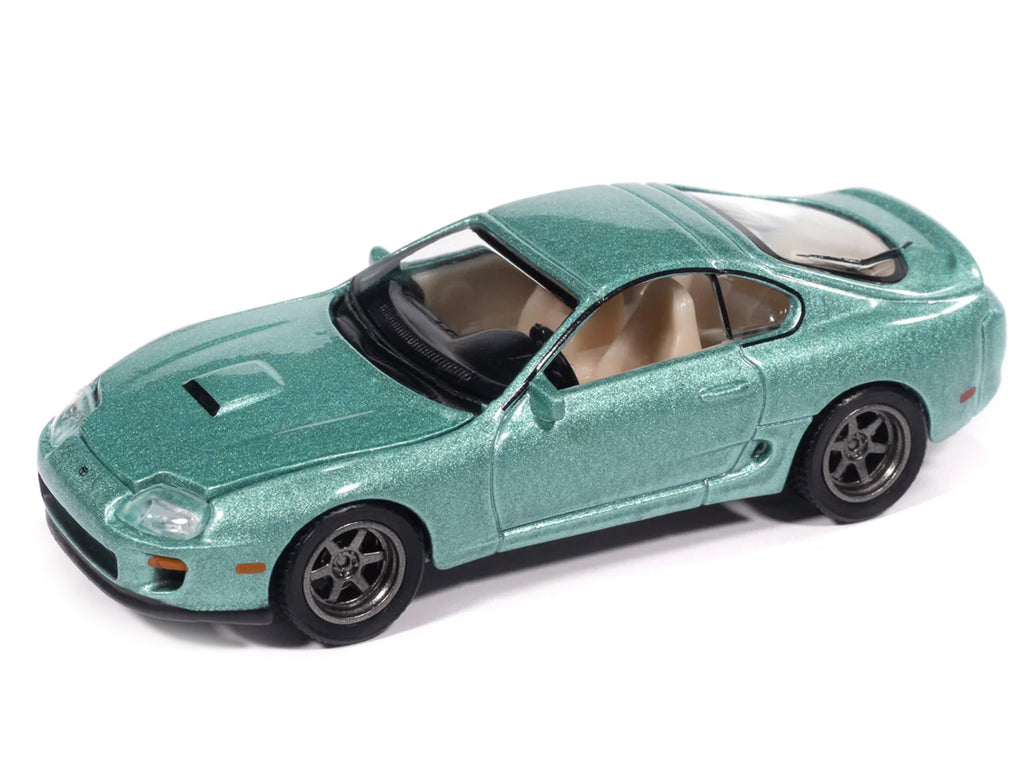 1998 Toyota Supra Caribbean Green Metallic 'Modern Muscle' Series 1/64 Diecast Model Car by Auto World