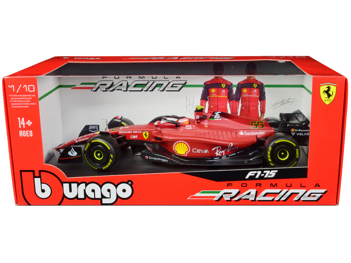 Ferrari F1-75 #55 Carlos Sainz 'Ferrari Racing' Formula One F1 (2022) 'Formula Racing' Series 1/18 Diecast Model Car by Bburago