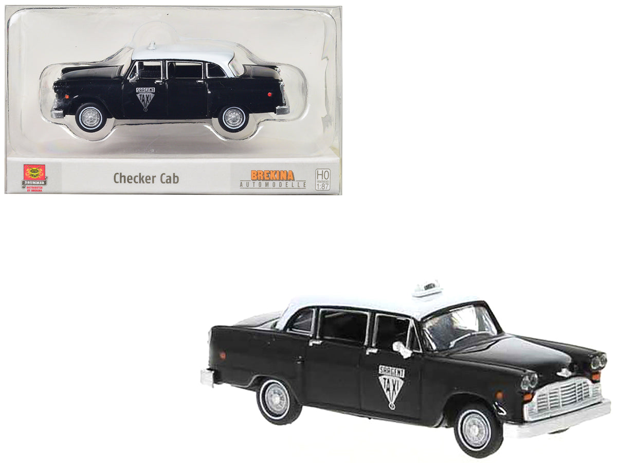 1974 Checker Cab Black and White 'Winnipeg' 1/87 (HO) Scale Model Car by Brekina